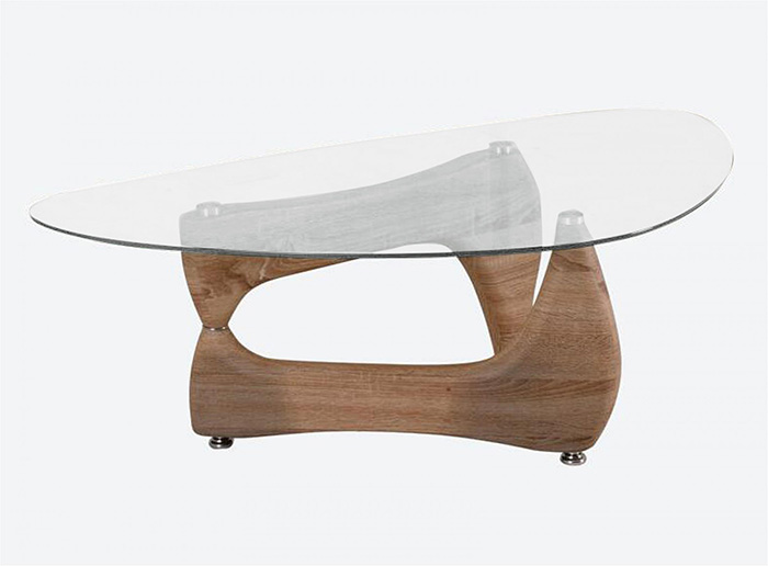 Paco Glass Top Coffee Table In Natural Or Black Finish
